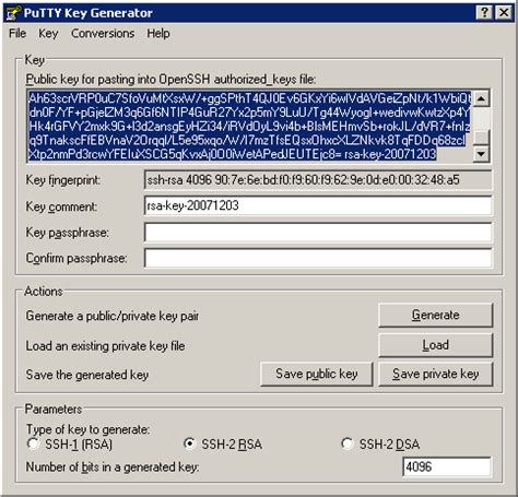 putty ssh keygen